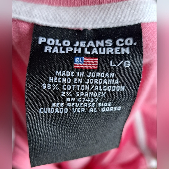 EUC Polo Pink Cotton Casual Athleisure Prep V Neck Collar Midi Dress SZ L - Picture 4 of 4